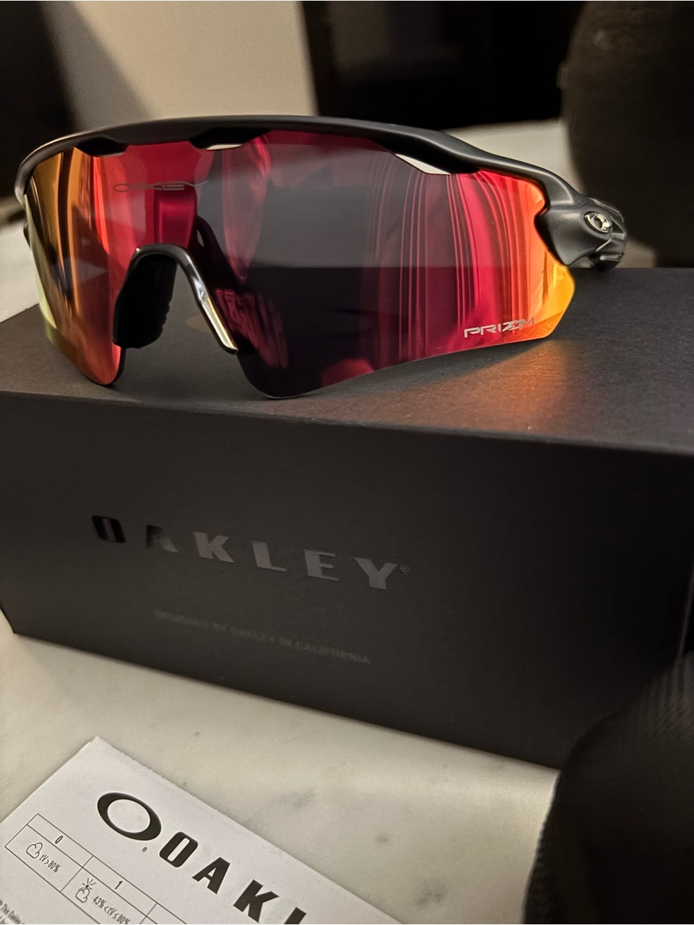 Oakley Radar Path Sunglasses Black Frame with 24k- Ruby-Orange Prizm Lens